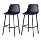 Scandinavian Bristol Low Back Stool Matte Finish Leather Barstool Black 2 Piece Set Bar Stool(30"H) Clearhalo 'Bar Furniture' 'Bar Stools' 'bar_stools' 'furn' 'furn_bar_stools' 'Furniture' 'furniture_bar_stools' 'Kitchen & Dining Furniture' 4862076