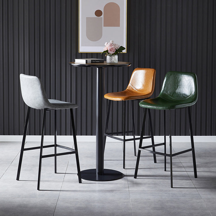 Scandinavian Bristol Low Back Stool Matte Finish Leather Barstool Clearhalo 'Bar Furniture' 'Bar Stools' 'bar_stools' 'furn' 'furn_bar_stools' 'Furniture' 'furniture_bar_stools' 'Kitchen & Dining Furniture' 4862077