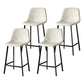 Scandinavian Bristol Low Back Stool Matte Finish Leather Barstool Off-White 4 Piece Set Counter Stool(26"H) Clearhalo 'Bar Furniture' 'Bar Stools' 'bar_stools' 'furn' 'furn_bar_stools' 'Furniture' 'furniture_bar_stools' 'Kitchen & Dining Furniture' 4862083