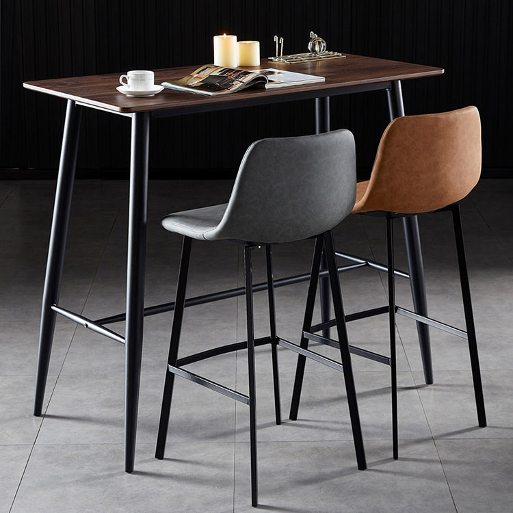 Scandinavian Bristol Low Back Stool Matte Finish Leather Barstool Clearhalo 'Bar Furniture' 'Bar Stools' 'bar_stools' 'furn' 'furn_bar_stools' 'Furniture' 'furniture_bar_stools' 'Kitchen & Dining Furniture' 4862084