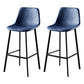 Scandinavian Bristol Low Back Stool Matte Finish Leather Barstool Royal Blue 2 Piece Set Bar Stool(30"H) Clearhalo 'Bar Furniture' 'Bar Stools' 'bar_stools' 'furn' 'furn_bar_stools' 'Furniture' 'furniture_bar_stools' 'Kitchen & Dining Furniture' 4862092