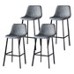 Scandinavian Bristol Low Back Stool Matte Finish Leather Barstool Grey 4 Piece Set Bar Stool(30"H) Clearhalo 'Bar Furniture' 'Bar Stools' 'bar_stools' 'furn' 'furn_bar_stools' 'Furniture' 'furniture_bar_stools' 'Kitchen & Dining Furniture' 4862108