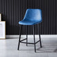 Scandinavian Bristol Low Back Stool Matte Finish Leather Barstool Blue 1 Piece Counter Stool(26"H) Clearhalo 'Bar Furniture' 'Bar Stools' 'bar_stools' 'furn' 'furn_bar_stools' 'Furniture' 'furniture_bar_stools' 'Kitchen & Dining Furniture' 4862124