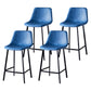 Scandinavian Bristol Low Back Stool Matte Finish Leather Barstool Blue 4 Piece Set Counter Stool(26"H) Clearhalo 'Bar Furniture' 'Bar Stools' 'bar_stools' 'furn' 'furn_bar_stools' 'Furniture' 'furniture_bar_stools' 'Kitchen & Dining Furniture' 4862126