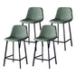 Scandinavian Bristol Low Back Stool Matte Finish Leather Barstool Green 4 Piece Set Counter Stool(26"H) Clearhalo 'Bar Furniture' 'Bar Stools' 'bar_stools' 'furn' 'furn_bar_stools' 'Furniture' 'furniture_bar_stools' 'Kitchen & Dining Furniture' 4862129