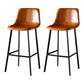 Scandinavian Bristol Low Back Stool Matte Finish Leather Barstool Light Brown 2 Piece Set Bar Stool(30"H) Clearhalo 'Bar Furniture' 'Bar Stools' 'bar_stools' 'furn' 'furn_bar_stools' 'Furniture' 'furniture_bar_stools' 'Kitchen & Dining Furniture' 4862140