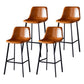 Scandinavian Bristol Low Back Stool Matte Finish Leather Barstool Light Brown 4 Piece Set Bar Stool(30"H) Clearhalo 'Bar Furniture' 'Bar Stools' 'bar_stools' 'furn' 'furn_bar_stools' 'Furniture' 'furniture_bar_stools' 'Kitchen & Dining Furniture' 4862141