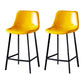 Scandinavian Bristol Low Back Stool Matte Finish Leather Barstool Yellow 2 Piece Set Counter Stool(26"H) Clearhalo 'Bar Furniture' 'Bar Stools' 'bar_stools' 'furn' 'furn_bar_stools' 'Furniture' 'furniture_bar_stools' 'Kitchen & Dining Furniture' 4862143
