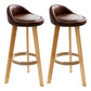 Scandinavian Coffee Shop Low Back Stool Matte Finish Upholstered Bar Stools Brown 2 Piece Set Clearhalo 'Bar Furniture' 'Bar Stools' 'bar_stools' 'furn' 'furn_bar_stools' 'Furniture' 'furniture_bar_stools' 'Kitchen & Dining Furniture' 4862153
