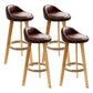 Scandinavian Coffee Shop Low Back Stool Matte Finish Upholstered Bar Stools Brown 4 Piece Set Clearhalo 'Bar Furniture' 'Bar Stools' 'bar_stools' 'furn' 'furn_bar_stools' 'Furniture' 'furniture_bar_stools' 'Kitchen & Dining Furniture' 4862154