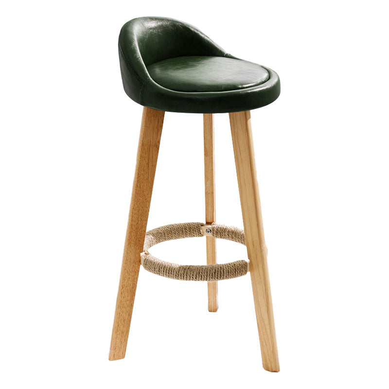 Scandinavian Coffee Shop Low Back Stool Matte Finish Upholstered Bar Stools Blackish Green 1 Piece Clearhalo 'Bar Furniture' 'Bar Stools' 'bar_stools' 'furn' 'furn_bar_stools' 'Furniture' 'furniture_bar_stools' 'Kitchen & Dining Furniture' 4862157
