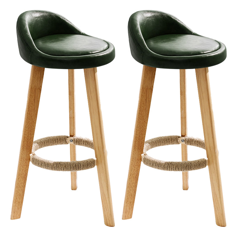 Scandinavian Coffee Shop Low Back Stool Matte Finish Upholstered Bar Stools Blackish Green 2 Piece Set Clearhalo 'Bar Furniture' 'Bar Stools' 'bar_stools' 'furn' 'furn_bar_stools' 'Furniture' 'furniture_bar_stools' 'Kitchen & Dining Furniture' 4862158