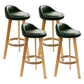 Scandinavian Coffee Shop Low Back Stool Matte Finish Upholstered Bar Stools Blackish Green 4 Piece Set Clearhalo 'Bar Furniture' 'Bar Stools' 'bar_stools' 'furn' 'furn_bar_stools' 'Furniture' 'furniture_bar_stools' 'Kitchen & Dining Furniture' 4862161