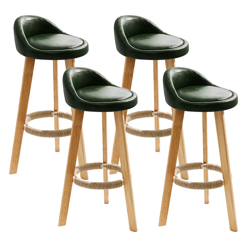 Scandinavian Coffee Shop Low Back Stool Matte Finish Upholstered Bar Stools Blackish Green 4 Piece Set Clearhalo 'Bar Furniture' 'Bar Stools' 'bar_stools' 'furn' 'furn_bar_stools' 'Furniture' 'furniture_bar_stools' 'Kitchen & Dining Furniture' 4862161