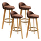 Scandinavian Coffee Shop Low Back Stool Matte Finish Upholstered Bar Stools Coffee 4 Piece Set Clearhalo 'Bar Furniture' 'Bar Stools' 'bar_stools' 'furn' 'furn_bar_stools' 'Furniture' 'furniture_bar_stools' 'Kitchen & Dining Furniture' 4862167