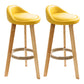 Scandinavian Coffee Shop Low Back Stool Matte Finish Upholstered Bar Stools Yellow 2 Piece Set Clearhalo 'Bar Furniture' 'Bar Stools' 'bar_stools' 'furn' 'furn_bar_stools' 'Furniture' 'furniture_bar_stools' 'Kitchen & Dining Furniture' 4862171