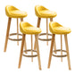 Scandinavian Coffee Shop Low Back Stool Matte Finish Upholstered Bar Stools Yellow 4 Piece Set Clearhalo 'Bar Furniture' 'Bar Stools' 'bar_stools' 'furn' 'furn_bar_stools' 'Furniture' 'furniture_bar_stools' 'Kitchen & Dining Furniture' 4862172