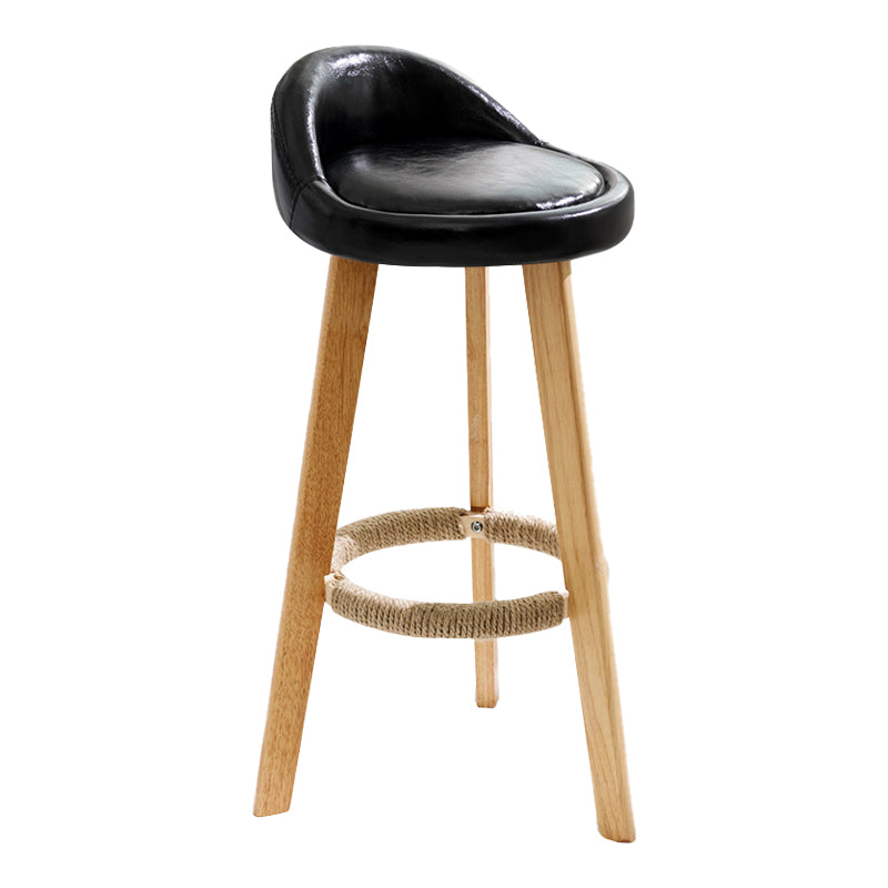 Scandinavian Coffee Shop Low Back Stool Matte Finish Upholstered Bar Stools Black 1 Piece Clearhalo 'Bar Furniture' 'Bar Stools' 'bar_stools' 'furn' 'furn_bar_stools' 'Furniture' 'furniture_bar_stools' 'Kitchen & Dining Furniture' 4862173