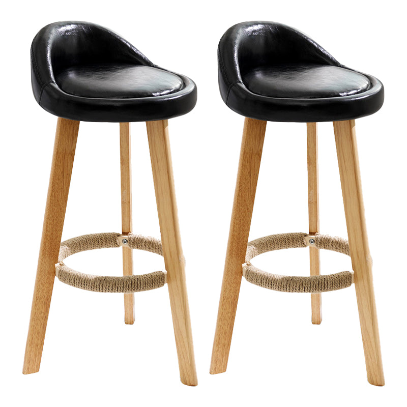 Scandinavian Coffee Shop Low Back Stool Matte Finish Upholstered Bar Stools Black 2 Piece Set Clearhalo 'Bar Furniture' 'Bar Stools' 'bar_stools' 'furn' 'furn_bar_stools' 'Furniture' 'furniture_bar_stools' 'Kitchen & Dining Furniture' 4862174