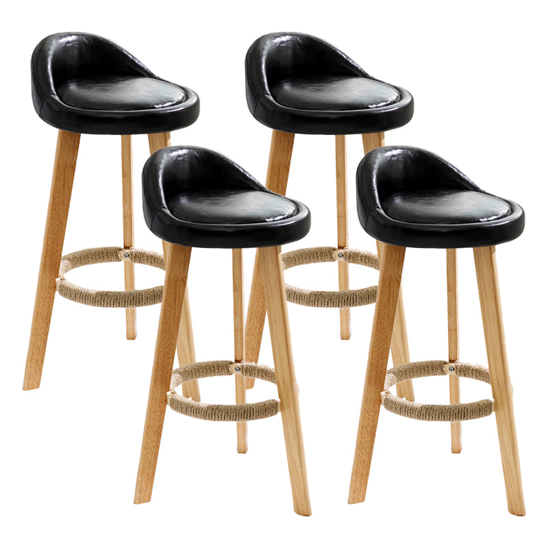 Scandinavian Coffee Shop Low Back Stool Matte Finish Upholstered Bar Stools Black 4 Piece Set Clearhalo 'Bar Furniture' 'Bar Stools' 'bar_stools' 'furn' 'furn_bar_stools' 'Furniture' 'furniture_bar_stools' 'Kitchen & Dining Furniture' 4862175
