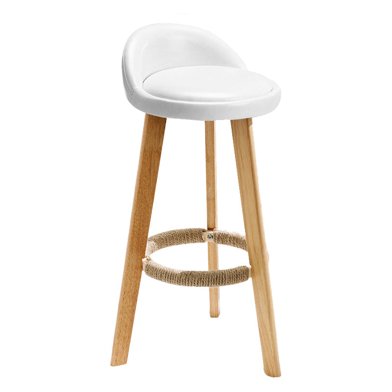Scandinavian Coffee Shop Low Back Stool Matte Finish Upholstered Bar Stools White 1 Piece Clearhalo 'Bar Furniture' 'Bar Stools' 'bar_stools' 'furn' 'furn_bar_stools' 'Furniture' 'furniture_bar_stools' 'Kitchen & Dining Furniture' 4862176