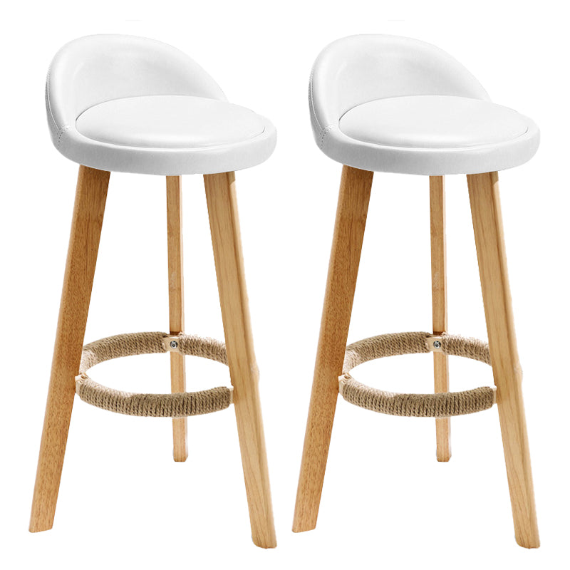 Scandinavian Coffee Shop Low Back Stool Matte Finish Upholstered Bar Stools White 2 Piece Set Clearhalo 'Bar Furniture' 'Bar Stools' 'bar_stools' 'furn' 'furn_bar_stools' 'Furniture' 'furniture_bar_stools' 'Kitchen & Dining Furniture' 4862177