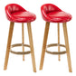 Scandinavian Coffee Shop Low Back Stool Matte Finish Upholstered Bar Stools Red 2 Piece Set Clearhalo 'Bar Furniture' 'Bar Stools' 'bar_stools' 'furn' 'furn_bar_stools' 'Furniture' 'furniture_bar_stools' 'Kitchen & Dining Furniture' 4862180