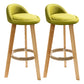 Scandinavian Coffee Shop Low Back Stool Matte Finish Upholstered Bar Stools Green 2 Piece Set Clearhalo 'Bar Furniture' 'Bar Stools' 'bar_stools' 'furn' 'furn_bar_stools' 'Furniture' 'furniture_bar_stools' 'Kitchen & Dining Furniture' 4862183
