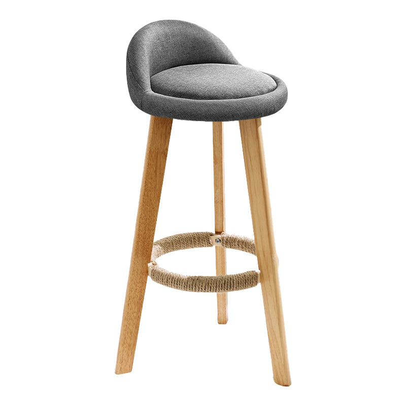 Scandinavian Coffee Shop Low Back Stool Matte Finish Upholstered Bar Stools Grey 1 Piece Clearhalo 'Bar Furniture' 'Bar Stools' 'bar_stools' 'furn' 'furn_bar_stools' 'Furniture' 'furniture_bar_stools' 'Kitchen & Dining Furniture' 4862185