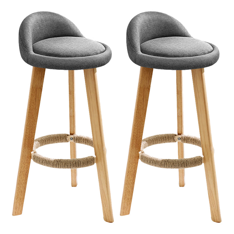 Scandinavian Coffee Shop Low Back Stool Matte Finish Upholstered Bar Stools Grey 2 Piece Set Clearhalo 'Bar Furniture' 'Bar Stools' 'bar_stools' 'furn' 'furn_bar_stools' 'Furniture' 'furniture_bar_stools' 'Kitchen & Dining Furniture' 4862186