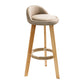 Scandinavian Coffee Shop Low Back Stool Matte Finish Upholstered Bar Stools Khaki 1 Piece Clearhalo 'Bar Furniture' 'Bar Stools' 'bar_stools' 'furn' 'furn_bar_stools' 'Furniture' 'furniture_bar_stools' 'Kitchen & Dining Furniture' 4862188