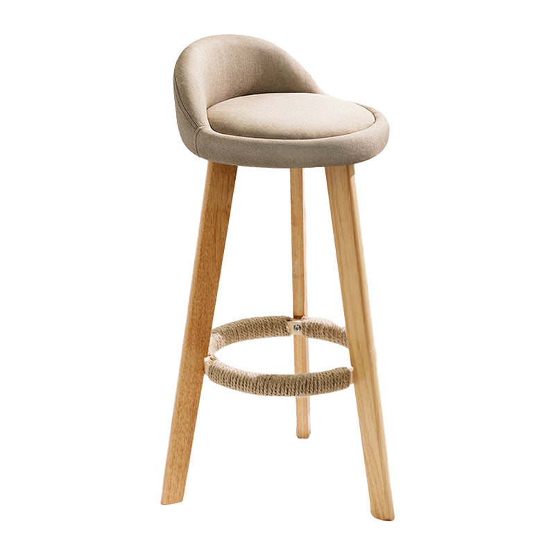 Scandinavian Coffee Shop Low Back Stool Matte Finish Upholstered Bar Stools Khaki 1 Piece Clearhalo 'Bar Furniture' 'Bar Stools' 'bar_stools' 'furn' 'furn_bar_stools' 'Furniture' 'furniture_bar_stools' 'Kitchen & Dining Furniture' 4862188