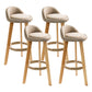 Scandinavian Coffee Shop Low Back Stool Matte Finish Upholstered Bar Stools Khaki 4 Piece Set Clearhalo 'Bar Furniture' 'Bar Stools' 'bar_stools' 'furn' 'furn_bar_stools' 'Furniture' 'furniture_bar_stools' 'Kitchen & Dining Furniture' 4862190