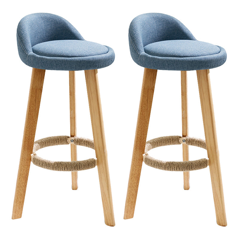 Scandinavian Coffee Shop Low Back Stool Matte Finish Upholstered Bar Stools Blue 2 Piece Set Clearhalo 'Bar Furniture' 'Bar Stools' 'bar_stools' 'furn' 'furn_bar_stools' 'Furniture' 'furniture_bar_stools' 'Kitchen & Dining Furniture' 4862192