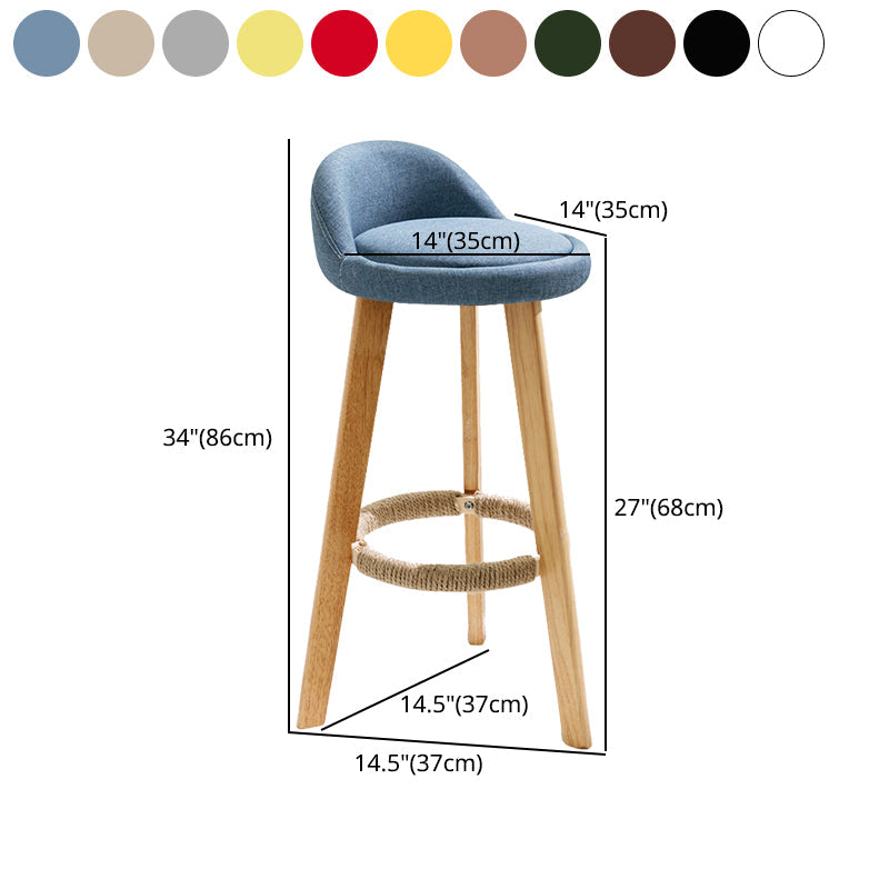 Scandinavian Coffee Shop Low Back Stool Matte Finish Upholstered Bar Stools Clearhalo 'Bar Furniture' 'Bar Stools' 'bar_stools' 'furn' 'furn_bar_stools' 'Furniture' 'furniture_bar_stools' 'Kitchen & Dining Furniture' 4862194