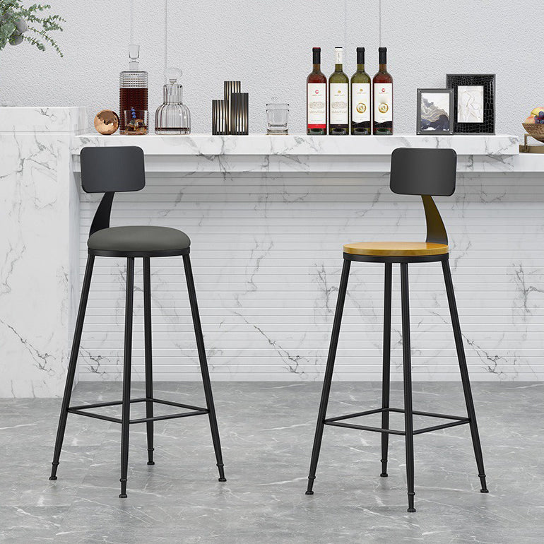 Industrial Coffee Shop Footrest Stool Matte Finish Iron Bar Stool Clearhalo 'Bar Furniture' 'Bar Stools' 'bar_stools' 'furn' 'furn_bar_stools' 'Furniture' 'furniture_bar_stools' 'Kitchen & Dining Furniture' 4862195