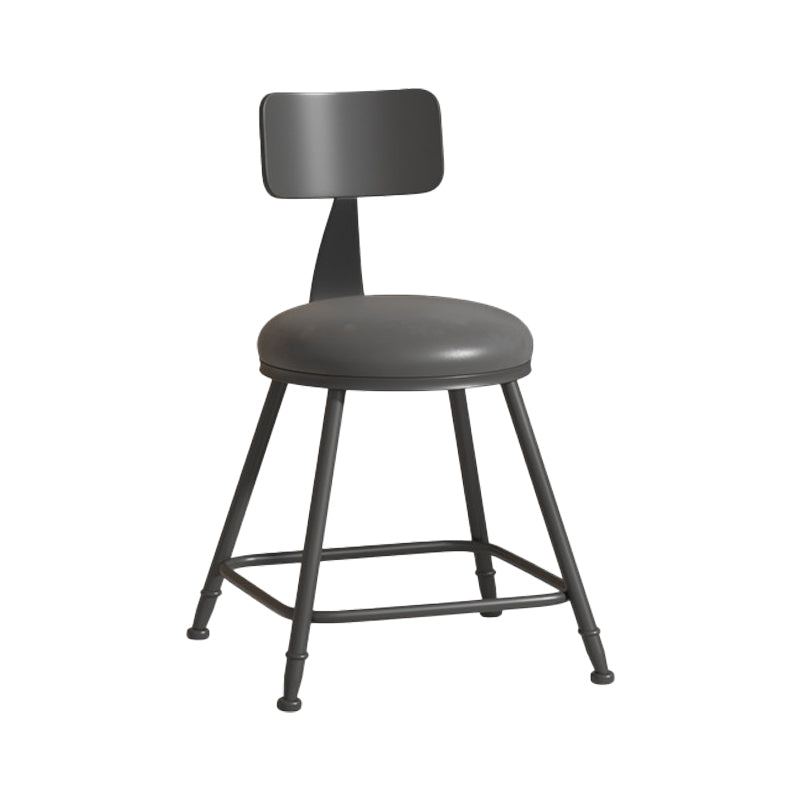 Industrial Coffee Shop Footrest Stool Matte Finish Iron Bar Stool Black 1 Piece Short Stool(18"H) Clearhalo 'Bar Furniture' 'Bar Stools' 'bar_stools' 'furn' 'furn_bar_stools' 'Furniture' 'furniture_bar_stools' 'Kitchen & Dining Furniture' 4862196