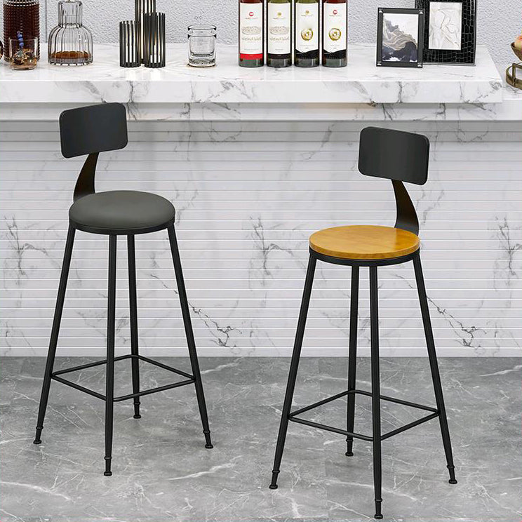 Industrial Coffee Shop Footrest Stool Matte Finish Iron Bar Stool Clearhalo 'Bar Furniture' 'Bar Stools' 'bar_stools' 'furn' 'furn_bar_stools' 'Furniture' 'furniture_bar_stools' 'Kitchen & Dining Furniture' 4862197