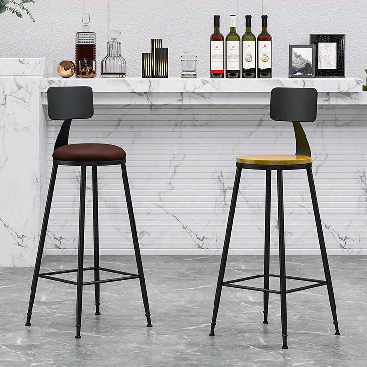 Industrial Coffee Shop Footrest Stool Matte Finish Iron Bar Stool Clearhalo 'Bar Furniture' 'Bar Stools' 'bar_stools' 'furn' 'furn_bar_stools' 'Furniture' 'furniture_bar_stools' 'Kitchen & Dining Furniture' 4862199