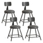 Industrial Coffee Shop Footrest Stool Matte Finish Iron Bar Stool Black 4 Piece Set Short Stool(18"H) Clearhalo 'Bar Furniture' 'Bar Stools' 'bar_stools' 'furn' 'furn_bar_stools' 'Furniture' 'furniture_bar_stools' 'Kitchen & Dining Furniture' 4862200