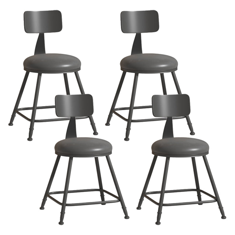 Industrial Coffee Shop Footrest Stool Matte Finish Iron Bar Stool Black 4 Piece Set Short Stool(18"H) Clearhalo 'Bar Furniture' 'Bar Stools' 'bar_stools' 'furn' 'furn_bar_stools' 'Furniture' 'furniture_bar_stools' 'Kitchen & Dining Furniture' 4862200