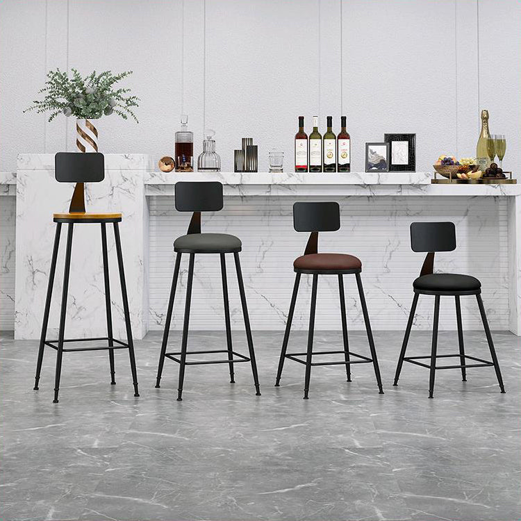 Industrial Coffee Shop Footrest Stool Matte Finish Iron Bar Stool Clearhalo 'Bar Furniture' 'Bar Stools' 'bar_stools' 'furn' 'furn_bar_stools' 'Furniture' 'furniture_bar_stools' 'Kitchen & Dining Furniture' 4862201