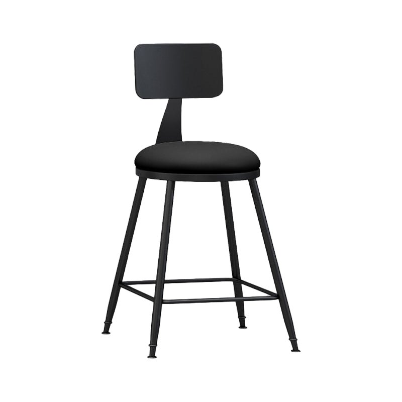 Industrial Coffee Shop Footrest Stool Matte Finish Iron Bar Stool Black 1 Piece Short Stool(22"H) Clearhalo 'Bar Furniture' 'Bar Stools' 'bar_stools' 'furn' 'furn_bar_stools' 'Furniture' 'furniture_bar_stools' 'Kitchen & Dining Furniture' 4862202