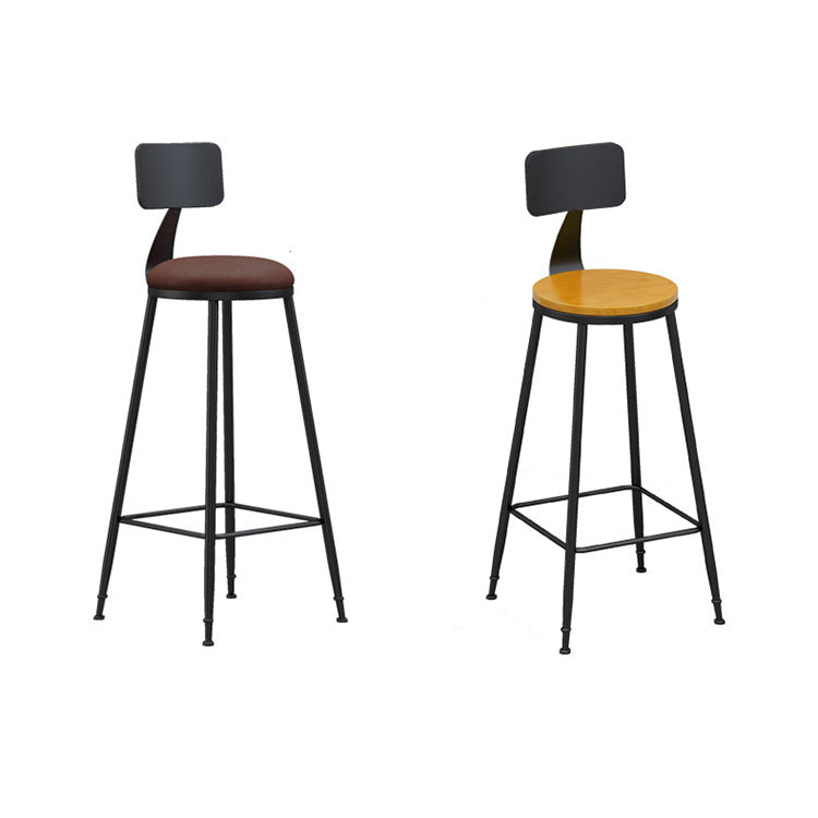 Industrial Coffee Shop Footrest Stool Matte Finish Iron Bar Stool Clearhalo 'Bar Furniture' 'Bar Stools' 'bar_stools' 'furn' 'furn_bar_stools' 'Furniture' 'furniture_bar_stools' 'Kitchen & Dining Furniture' 4862203