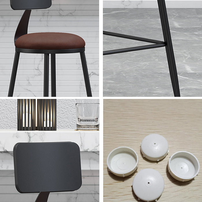 Industrial Coffee Shop Footrest Stool Matte Finish Iron Bar Stool Clearhalo 'Bar Furniture' 'Bar Stools' 'bar_stools' 'furn' 'furn_bar_stools' 'Furniture' 'furniture_bar_stools' 'Kitchen & Dining Furniture' 4862205