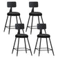 Industrial Coffee Shop Footrest Stool Matte Finish Iron Bar Stool Black 4 Piece Set Short Stool(22"H) Clearhalo 'Bar Furniture' 'Bar Stools' 'bar_stools' 'furn' 'furn_bar_stools' 'Furniture' 'furniture_bar_stools' 'Kitchen & Dining Furniture' 4862206