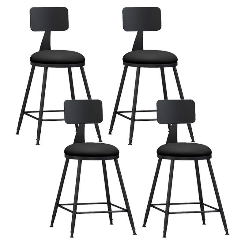 Industrial Coffee Shop Footrest Stool Matte Finish Iron Bar Stool Black 4 Piece Set Short Stool(22"H) Clearhalo 'Bar Furniture' 'Bar Stools' 'bar_stools' 'furn' 'furn_bar_stools' 'Furniture' 'furniture_bar_stools' 'Kitchen & Dining Furniture' 4862206