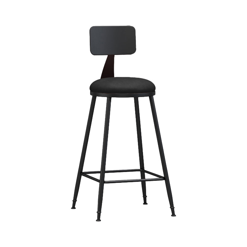 Industrial Coffee Shop Footrest Stool Matte Finish Iron Bar Stool Black 1 Piece Counter Stool(26"H) Clearhalo 'Bar Furniture' 'Bar Stools' 'bar_stools' 'furn' 'furn_bar_stools' 'Furniture' 'furniture_bar_stools' 'Kitchen & Dining Furniture' 4862208