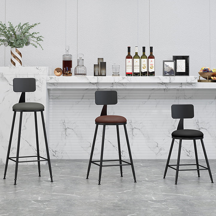 Industrial Coffee Shop Footrest Stool Matte Finish Iron Bar Stool Clearhalo 'Bar Furniture' 'Bar Stools' 'bar_stools' 'furn' 'furn_bar_stools' 'Furniture' 'furniture_bar_stools' 'Kitchen & Dining Furniture' 4862211