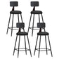 Industrial Coffee Shop Footrest Stool Matte Finish Iron Bar Stool Black 4 Piece Set Counter Stool(26"H) Clearhalo 'Bar Furniture' 'Bar Stools' 'bar_stools' 'furn' 'furn_bar_stools' 'Furniture' 'furniture_bar_stools' 'Kitchen & Dining Furniture' 4862212